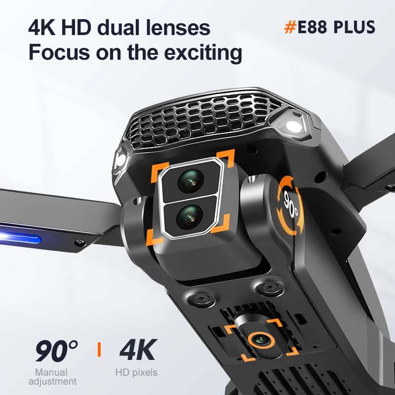 New E88 Plus Quadcopter Drone: - Drone Camera 4K 评论和价格