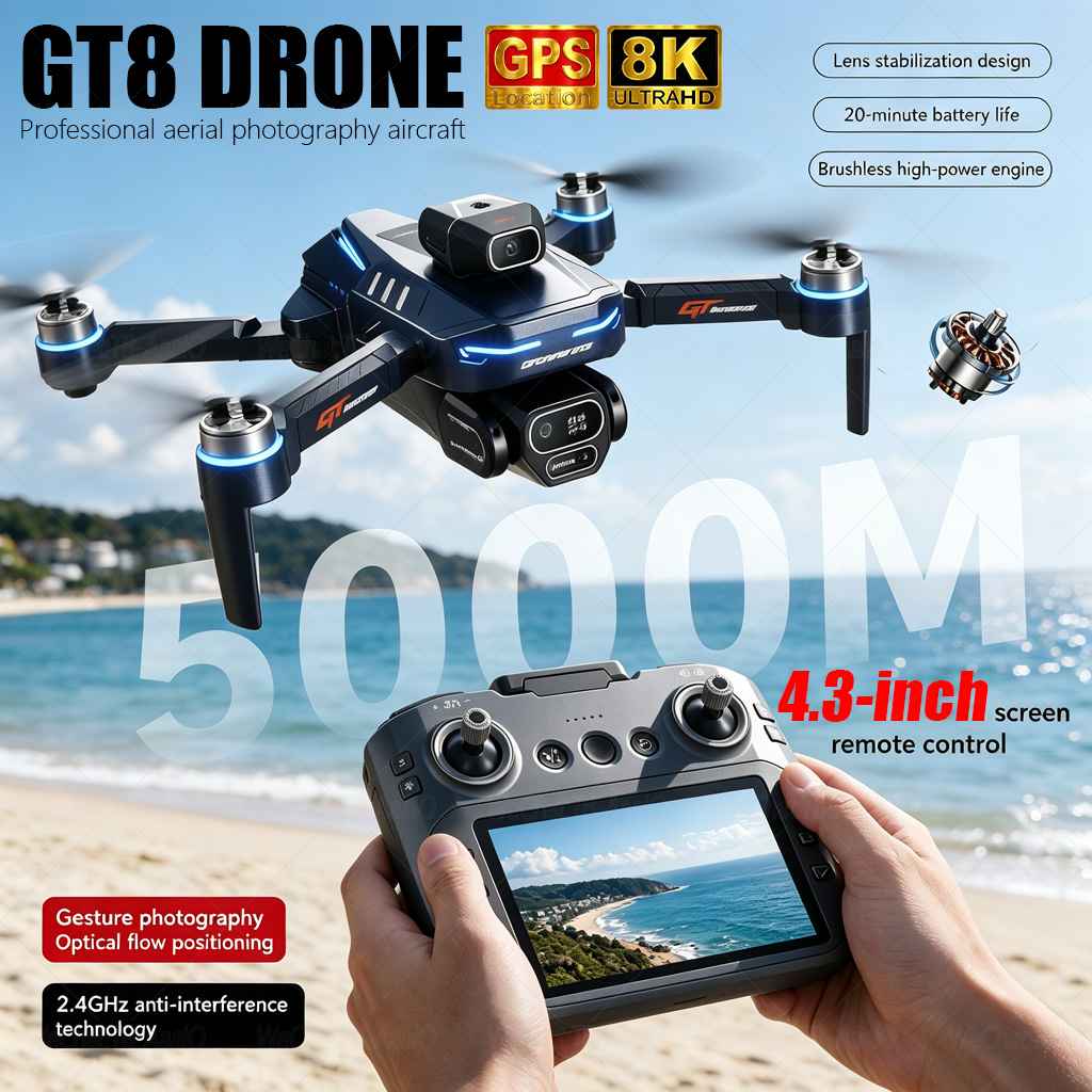 NEW GT8 HD RC Drone 4K Profess - Drone Camera Professional 评论和价格
