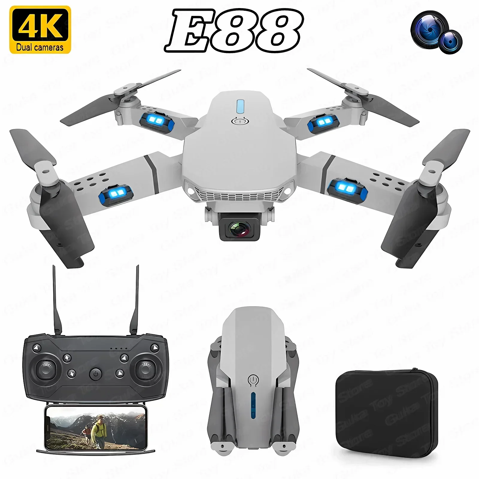 E88 Pro WIFI FPV Drone Wide An - Drone Camera Professional 评论和价格